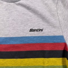 Santini Decathlon Sweatshirt Mens XXL Gray Striped Crewneck Cycling WORLD