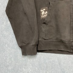 LRG Hoodie Mens Large Black Dark Wash Drawstring Outdoor Full Zip Fleece Lined