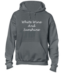 WHITE WINE & SUNSHINE HOODY HOODIE COOL HOLIDAY CLOTHING SUMMER CASUAL TOP