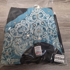 Vintage 80s Western Bandana Concho Sweatshirt Medium USA Black Turquoise Cowgirl