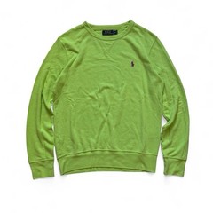 Polo Ralph Lauren Mens Lime Green Crewneck Sweatshirt Purple Pony Logo Size M