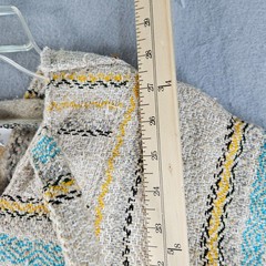 Molina Drug Rug Pullover Adult Medium Biege Striped Boho Retro Hippie Hoodie