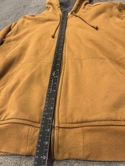 L.L. Bean Katahdin Iron Works Hoodie Full Zip Mens M Fleece Lined Yellow/Tan