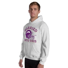 Married Into This Vikings Football Minnesota Hoodie Husband Wife S,M,L,XL,2X,3X