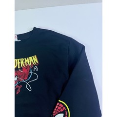 Marvel Spider-Man Crewneck Sweatshirt Black Embroidered Graphic Medium