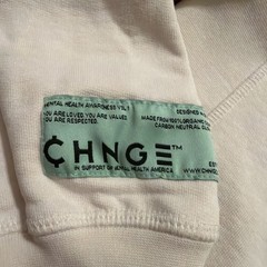 Men’s CHNGE Hoodie Beige Grow Learn Sz M BOHO Sustainable Terry Lined Organic