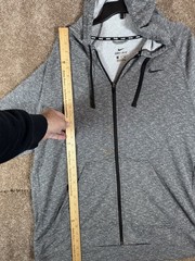 Nike Dri-FIT Grey/Black Zip Front Training Hoodie SZ XXL Polyester Lightweight