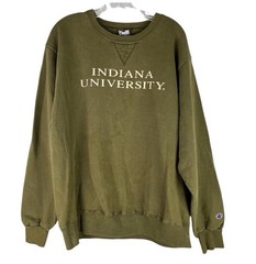 Vintage Champion Sweatshirt Indiana University Olive Green XL Alumni Collegiate