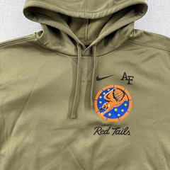 Nike Air Force Academy Red Tails Dri-Fit Hoodie Mens XL Olive Green Military