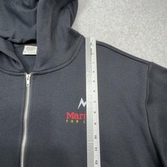 Marmot Hoodie Mens XL Black Full Zip Fleece Pocket Logo Marmot Mountain Works