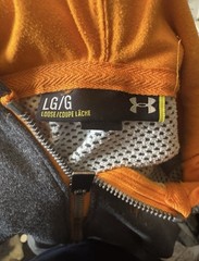 Under Armour Men’s Loose Fit Full Zip Hooded Fleece Hoodie Gray/Orange LG/G