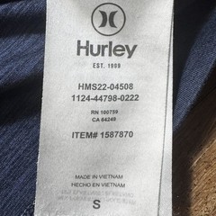 Hurley Long Sleeve Performance Hoodie Mens Small Blue Hooded Sweatshirt Stretch