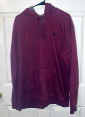 VANS Burgundy Solid 1/2 Zip Hoodie Mens Size L Regular Long Sleeve Pockets