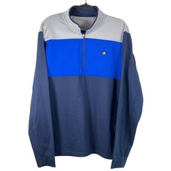 VUGA Men’s Blue Gray 1/4 Zip Sweatshirt Sporty Athletic Golf Pullover Large