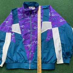 Vintage Nike Windbreaker Mens L Blue Purple 80S 90S Full Zip Color Block Coat