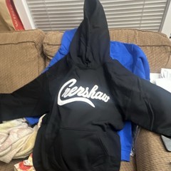Men’s Black Censha Graphic Logo Pullover Hoodie Fleece Drawstring Pocket L