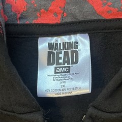 The Walking Dead AMC Zombie Skull Hoodie Mens 2XL Black Full-Zip Sweatshirt