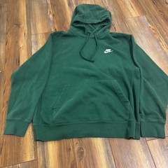 Nike Sportswear Club Fleece Hoodie Forest Green Embroidered Swoosh Mens Large L
