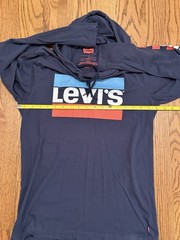 NWOT Levis Long Sleeve T-Shirt Hoodie Men’s Small Navy Blue Red White Logo