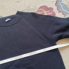 Vintage 90s Black Blank Sweatshirt Medium Plain Crewneck Basic