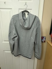 Nike Men’s XL Gray Solid Full Zip Hooded Hoodie w/ Logo Regular Fit