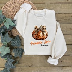 Animal Print Pumpkin Spice Jumper | Autumn Sweatshirt | Pumpkin Spice Jumper