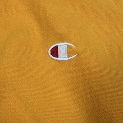 Champion Reverse Weave Sweatshirt Mens Small Gold Yellow Crewneck Pullover Logo