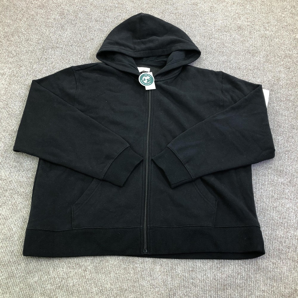Aeropostale Cloud Soft Hoodie Sweatshirt Mens Small Black Full Zip Fleece Solid