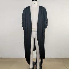Hot Selling Men’s Pleated Woven Cotton Black Hooded Jacket Shirt Cardigan Sport