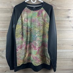 Adidas Mens Sweatshirt Long Sleeve Crew Neck Striped Colorful Athletic Size XLT