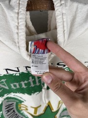 Vintage 1992 Minnesota North Stars NHL Jostens Cotton Cream Lightweight Hoodie L