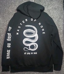H&M Divided Master of None Snake Graphic Hoodie Men Large Black Streetwear Y2K