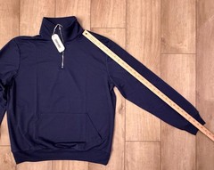 Coofandy 1/4 Zip Pullover Polyester Spandex Mock Neck-Men’s M-Navy Blue-NWT