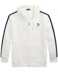 Polo Ralph Lauren Big and Tall Men’s Double Knit Hoodie White Navy Blue $168 New