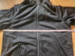 Russell Mens Hooded Jacket Full Zip Fleece Lined Black Inside Pockets Size 3XL