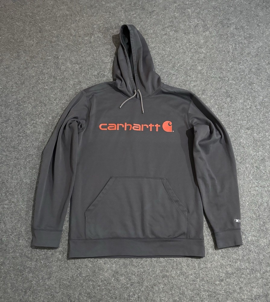 Carhartt Pullover Hoodie Sweatshirt Men’s Medium Relaxed Fit Force Gray