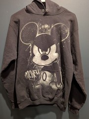 Y2K Disney Gangster Mickey Mouse Graffiti Hoodie Disney Parks Hanes Mens Size S