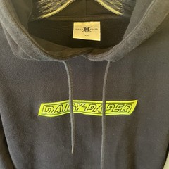 Daily Paper Heavy Cotton Hoodie Black Yellow Embroidered Logo Men’s Size XS