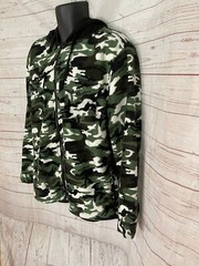 New Feeling Men’s Hoodie Full Zip Camo Green-White-Brown Size L