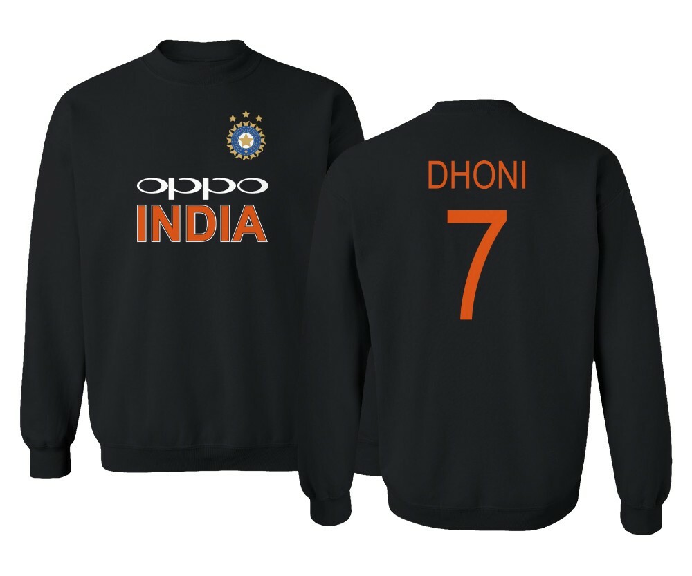 Cricket India Jersey Style Dhoni 7 Unisex Crewneck Sweater