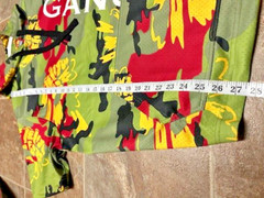 HUSTLE GANG Short Sleeve Mesh Hoodie Size Medium Mens Kenya drawstring colorful
