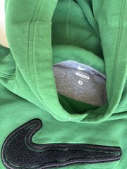 Y2K Nike Green Center Big Swoosh Pullover Hoodie SZ Large