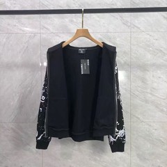 Mixed Emotion – Printed Lettering Print Zippered Hooded Sweatshirt