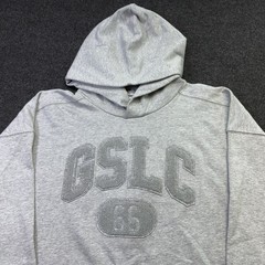 Gymshark GSLC Hoodie Med Gray Embroidered Gym Lifting Club Pullover Sweatshirt