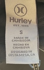 Hurley Men’s Hoodie Regular Fit Cotton/Polyester Fleece Black Size Small NWT
