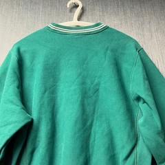 Champion Reverse Weave Men’s Sweatshirt Size S Green Round Neck Patch Logo