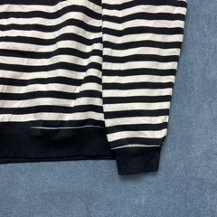 Goodfellow & Co Sweatshirt Mens XL White Black Striped Crew Neck Fleece Lined