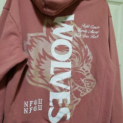 Darc Sport Wolves Hoodie Men Small Pink Fight for Cancer NFGU Gym Fitness Limit