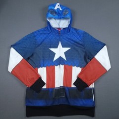 Marvel Captain America Men’s Large Full Zip Long Sleeve Graphic Hoodie