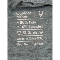 Outdoor Voices Mens Heather Gray Long Sleeve Sweatshirt with Pouch Pocket Size S